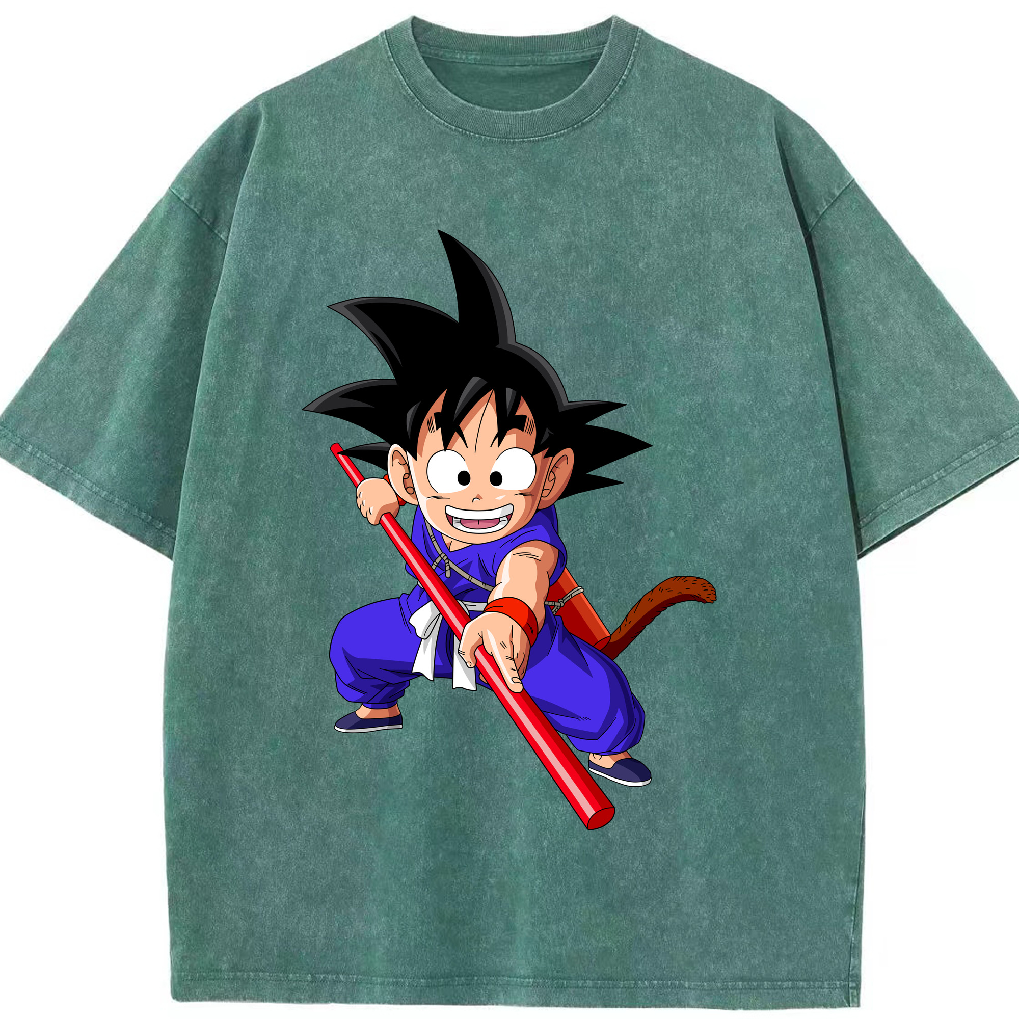 （画像用） ドラゴンボール 孫悟空（そん ごくう）Son Goku カカロット DRAGON BALL Kakarotto 綿100% ヴィンテージ風 半袖Tシャツ（フロントプリント）
